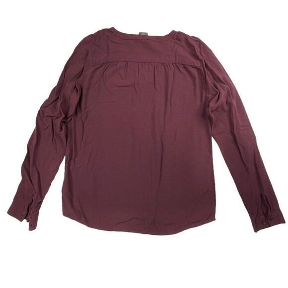 Ichi Marlene Maroon Button Up Blouse - Picture 2 of 5